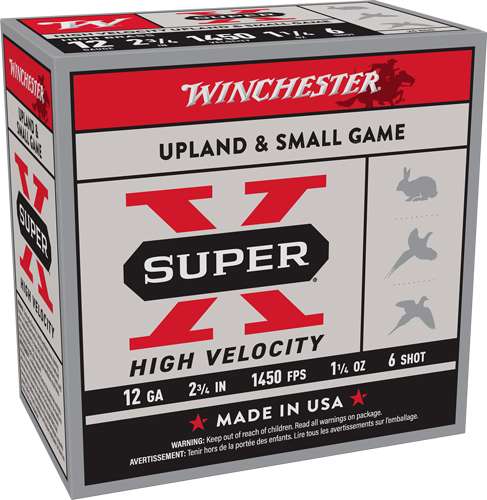 WINCHESTER 12 GA 2-3/4" #6 SUPER-X HS HIGH VELOCITY 1-1/4 OZ 25 RD/BX 10 BX/CS