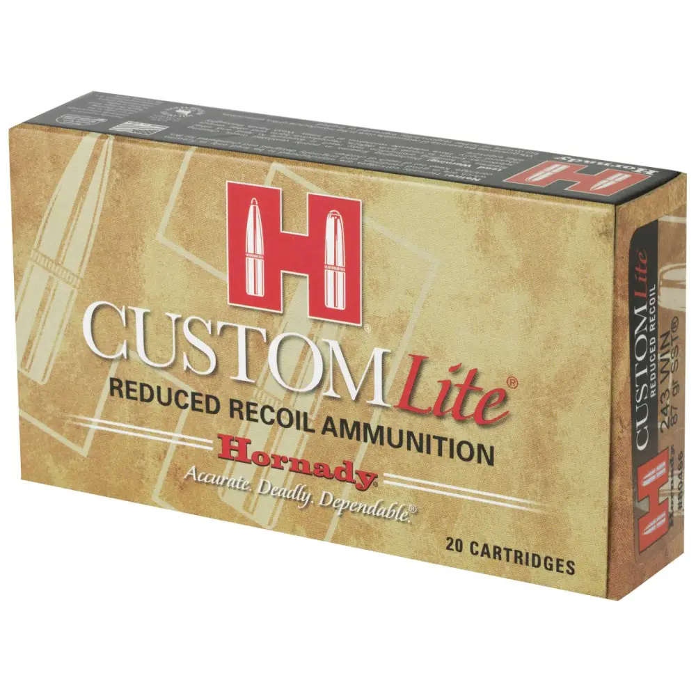 HORNADY CUSTOM LITE 243 WIN 87GR SST 20RD BX 200RD CASE - Image 2