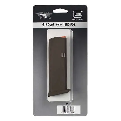 GLOCK GEN5 MAG G19 15rd (FDE floor plate FDE, follower orange) Pkg - Image 2