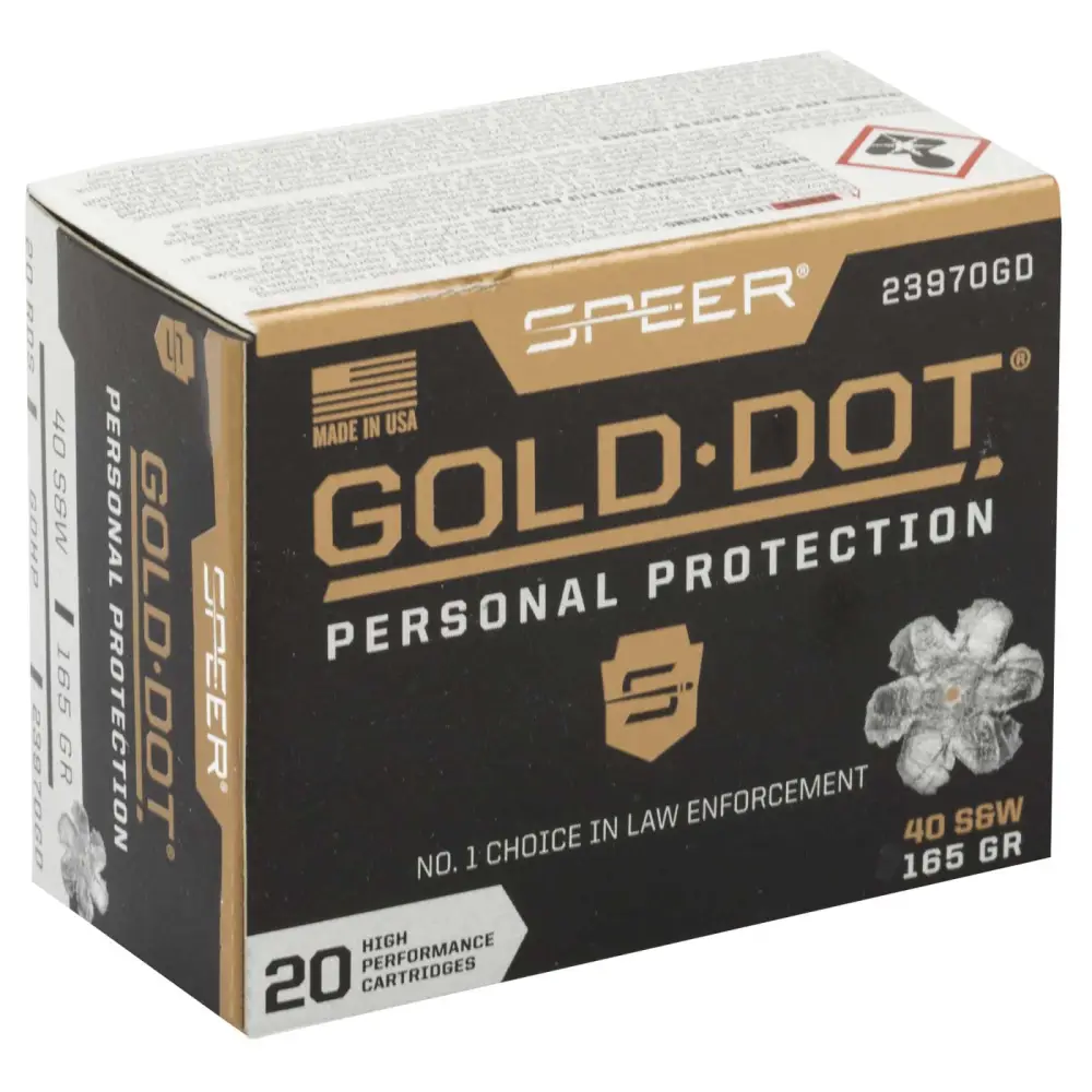 SPEER 40 S&W 165 GR GDHP AMMO 20 RD/BX 10 BX/CS