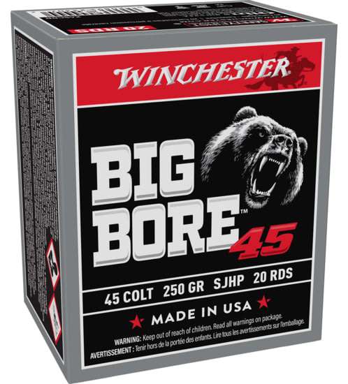 WINCHESTER BIG BORE 45COLT 250G JSP 20RD BX 200RD CS
