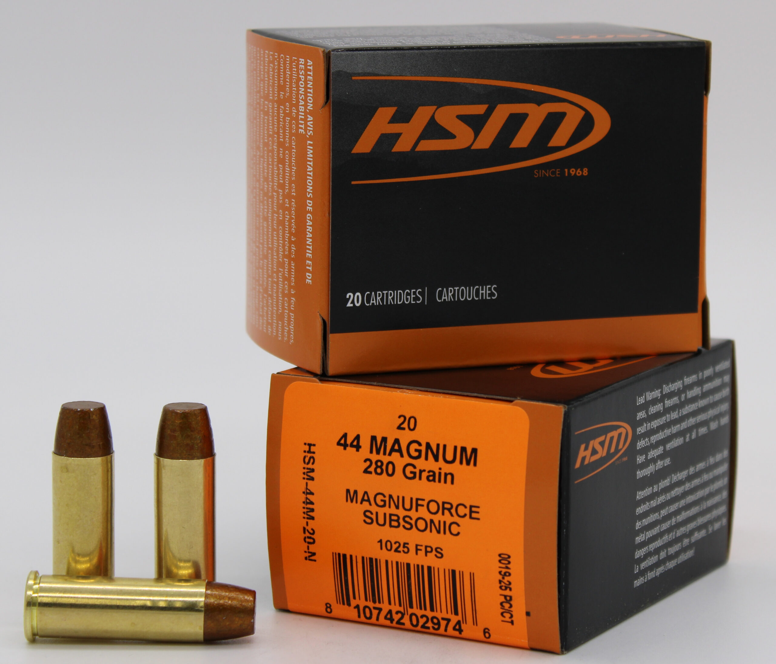 HSM SUBSONIC 44MAG HITEK 280GR HCFN 20/20