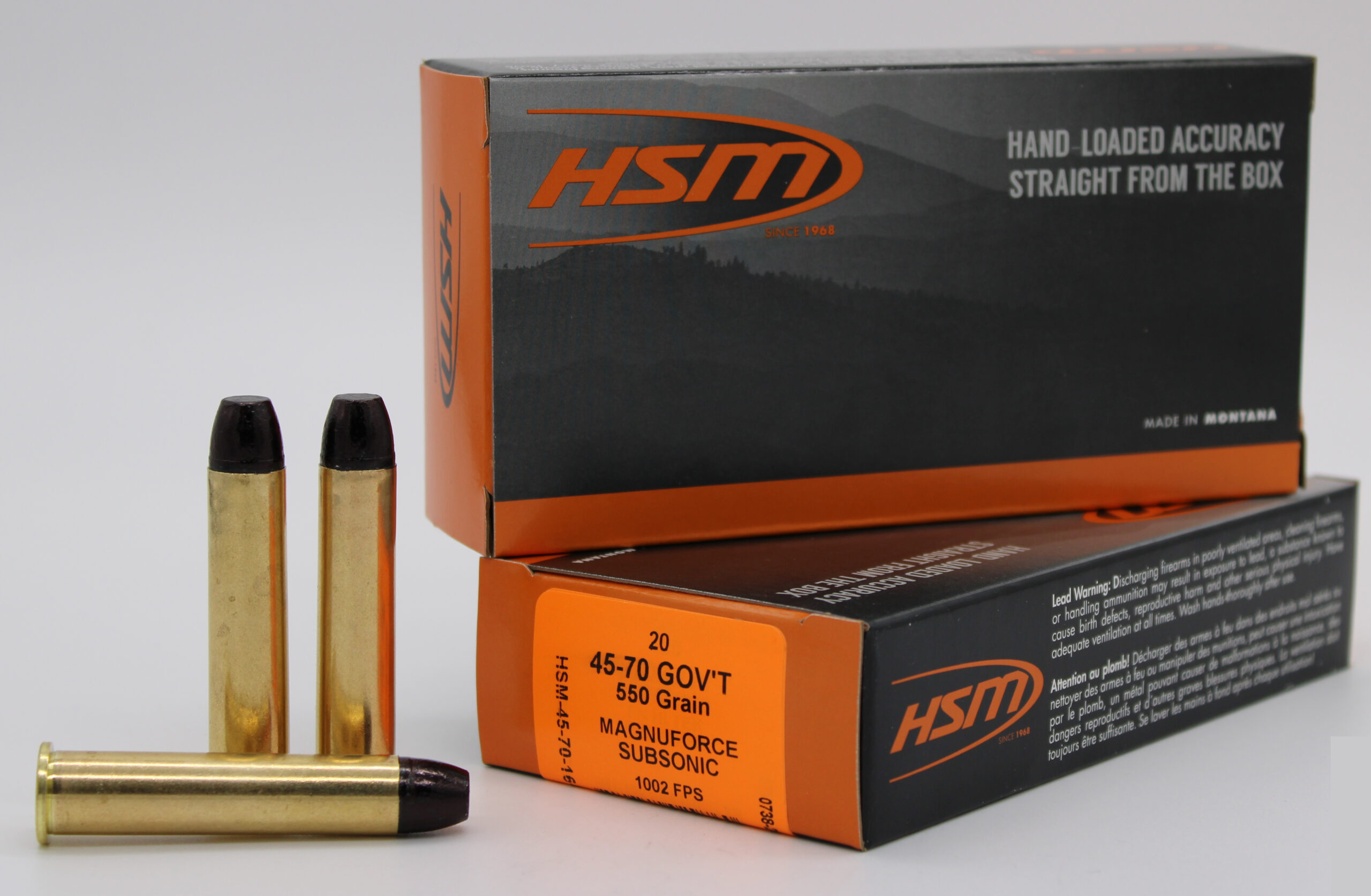 HSM SUBSONIC 45-70 HITEK 550GR HCFN 20/25