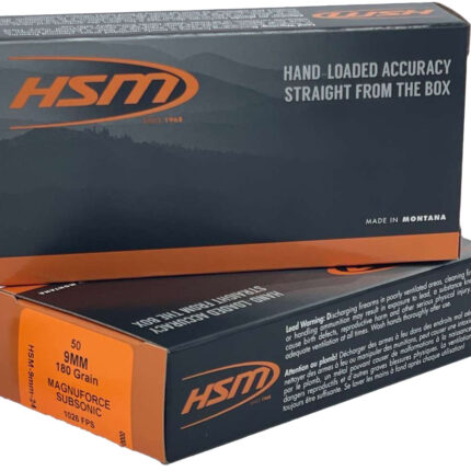 HSM SUBSONIC 9MM HITEK 180GR HCFN 50/10