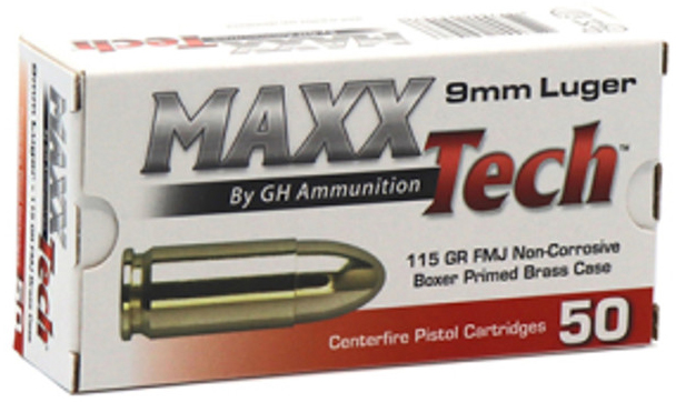 MAXX 9MM 115GR FMJ BRASS 50/10
