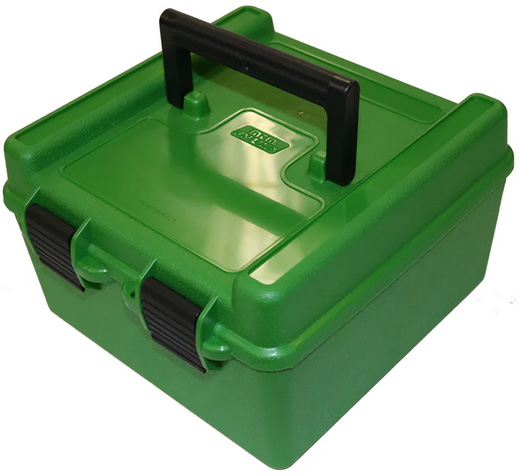 MTM RIFLE FLIPTOP HANDLE AMMO BOX 100RD GRN