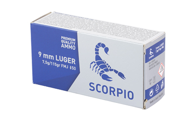 SCORPIO AMMO 9MM 115GR FMJ 50/1000 - Image 3