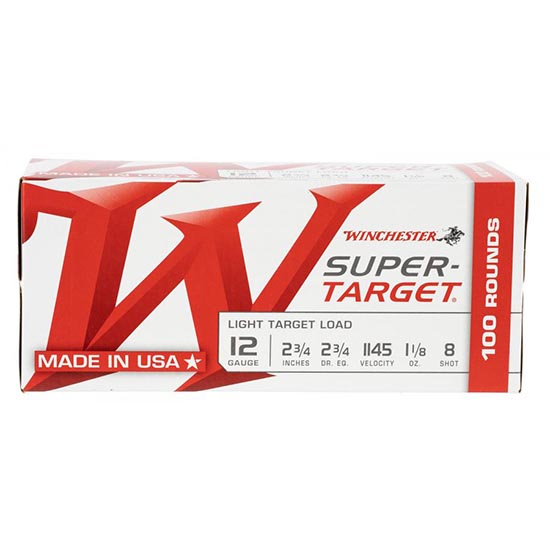 WIN SUPER TARGET 12GA LT 2.75 1-1/8OZ #8 100/2