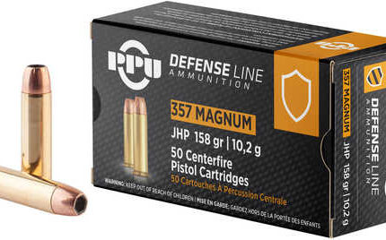 PPU DEF 357 MAG 158GR JHP 50RD BOX 10 BOXES PER CASE