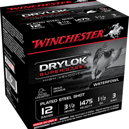 WINCHESTER DRYLOK SPR STEEL HV 12G 3-1/2" #3  1-1/2 OZ 25/250