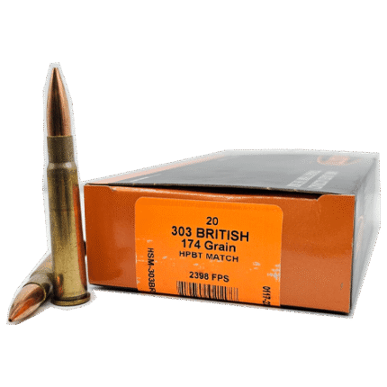 HSM AMMUNITION 303 BRITISH 174GR HPBT MATCH 20RD BOX 20 BOXES PER CASE