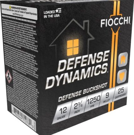 FIOCCHI HOME DEFENSE 12G 2-3/4" 9 PELLET BUCKSHOT 25RDBX 250RD CASE