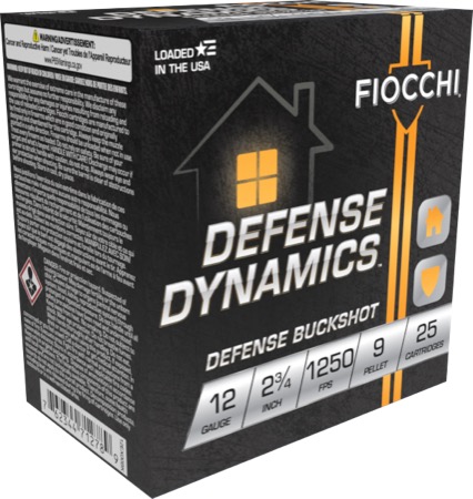 FIOCCHI HOME DEFENSE 12G 2-3/4" 9 PELLET BUCKSHOT 25RDBX 250RD CASE