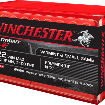 WINCHESTER VRMNTLF 22WM 25GR POLY TIP 50RD