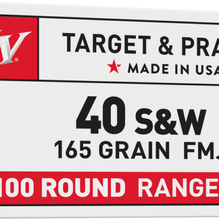WINCHESTER USA 40SW 165GR FMJ VALUE 100RD BOX 500RD CASE