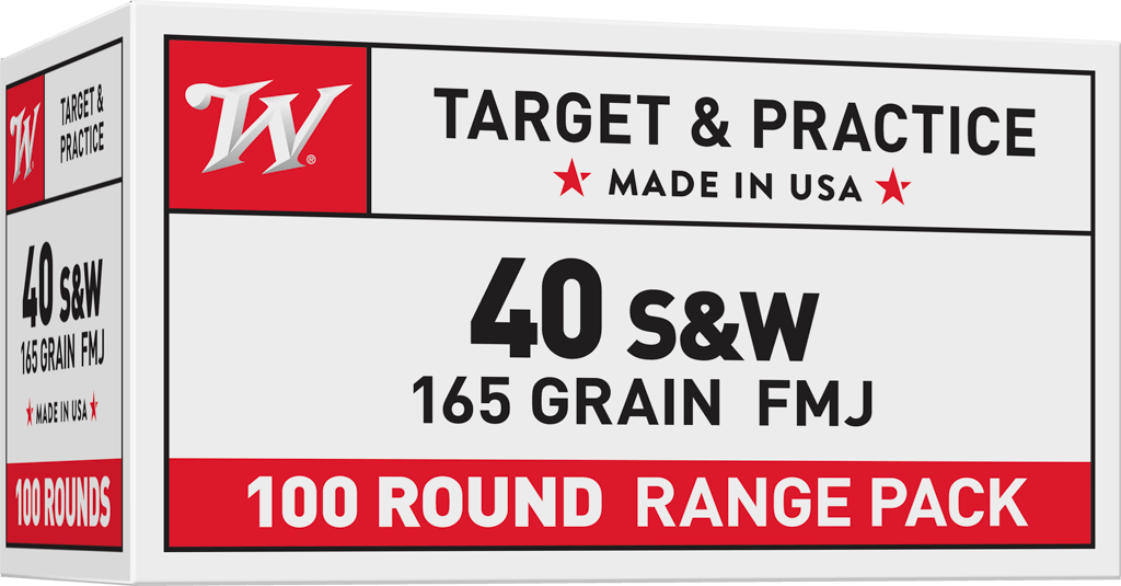 WINCHESTER USA 40SW 165GR FMJ VALUE 100RD BOX 500RD CASE