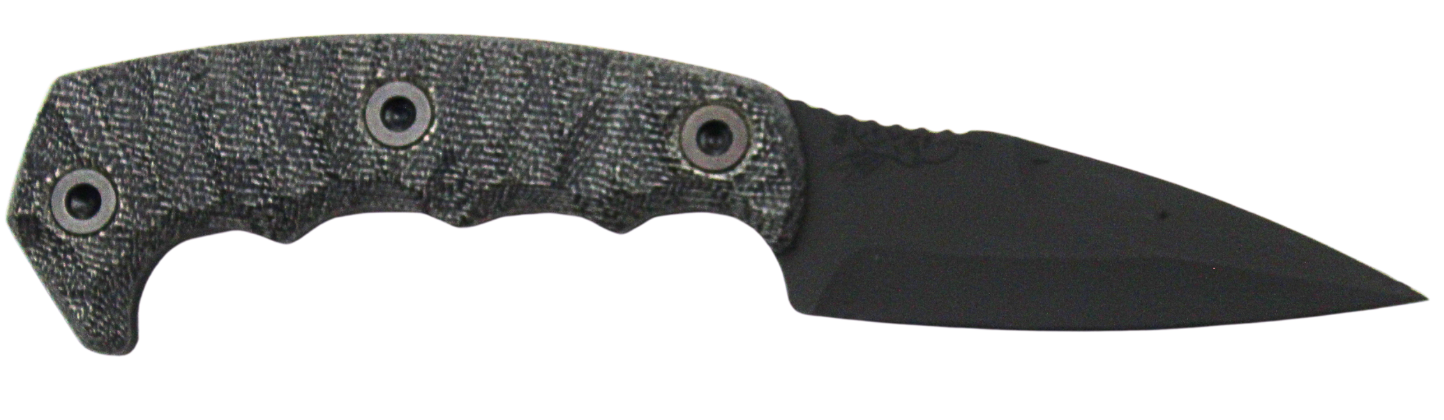 HALF FACE BLADES HUMINT 3" BLADE, 8"OA, CPM S45VN STEEL, ARMOR BLK, GRY MICARTA GRIP