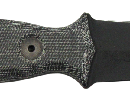 HALF FACE BLADES TRIDENT DAGGER 3" BLADE, 6.75" OA, S45VN STEEL, HRC60, ARMOR BLK, GRY MICARTA GRIP