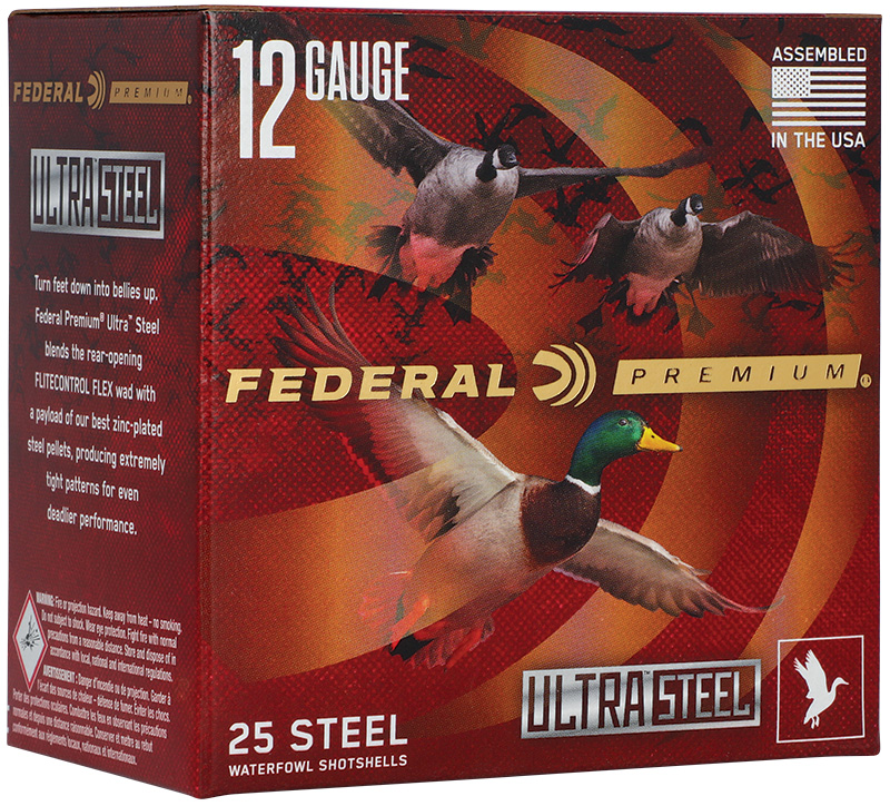 FEDERAL 12GA 3 1/2" 1 1/2OZ 2 & 4 1500 FPS "ULTRASTEEL" 25 RD/BX 10 BX/CS