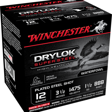 WINCHESTER DRYLOK SUPER STEEL 12 GA 3-1/2" BB HV 1-1/2 OZ 25 RD/BX 10 BX/CS