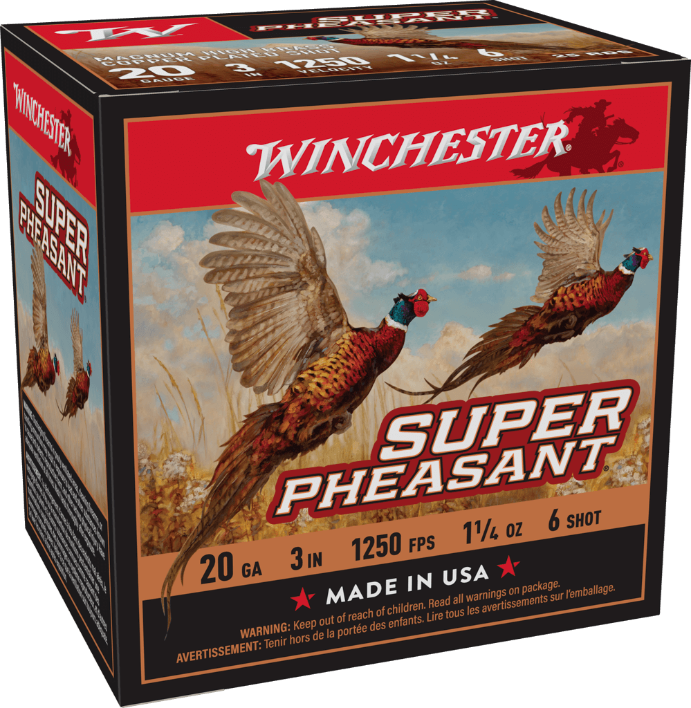 WINCHESTER SUPER X PHEASANT 20 GA 3" #6 HB 1-1/4 OZ 25 RD/BX 10 BX/CS