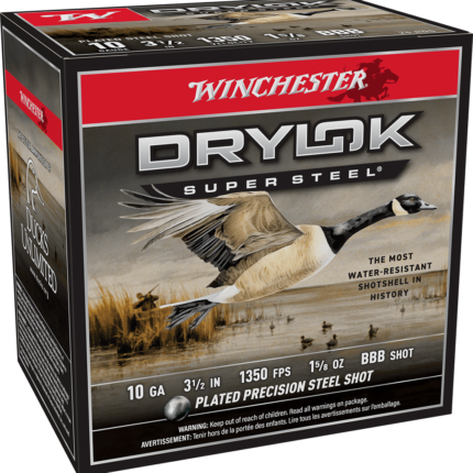 WINCHESTER DRYLOK SUPER STEEL 10 GA 3-1/2" BBB  1-5/8 OZ 25 RD/BX 10 BX/CS