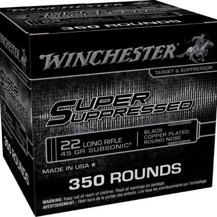 WINCHESTER 22 LR SUPER SUPRESSED RN CP 45 GR SUBSONIC 350RD/BOX 4BX/CS