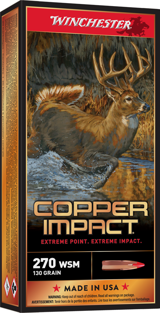 WINCHESTER COPPER IMPACT 270WSM 130G LD FREE 20RD BX 200RD CASE