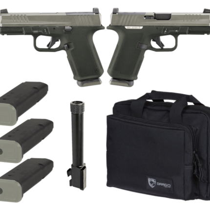 RUGER RXM TACTICAL BUNDLE 9MM PISTOL 4" THREADED, 2 TONE ODG O.R. RANGE BAG, 3-15RD MAGS