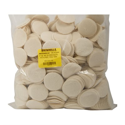HEAVY DUTY COTTON ROUND PATCHES, 1.5''/.35-.40 CAL, 1000 PK