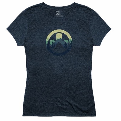 CASCADE ICON LOGO T-SHIRT NAVY HEATHER SMALL