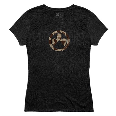 WOMEN'S RAIDER CAMO CVC T-SHIRT BLACK 2X-LARGE