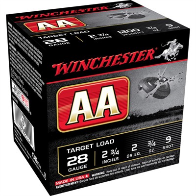 AA 28 GAUGE 2-3/4'' 3/4 OZ #9 SHOT 25/BOX