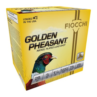 GOLDEN PHEASANT 28 GAUGE 3'' 1-1/16OZ #7.5 SHOT 25/BOX