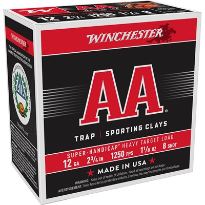 AA SPORTING CLAYS 12 GAUGE 2-3/4'' 1-1/8 OZ #8 SHOT 25/BOX