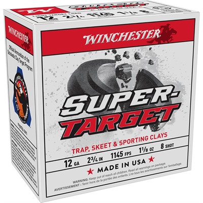 SUPER TARGET 12 GAUGE 2-3/4'' 1-1/8OZ #8 SHOT 1145FPS 25/BOX
