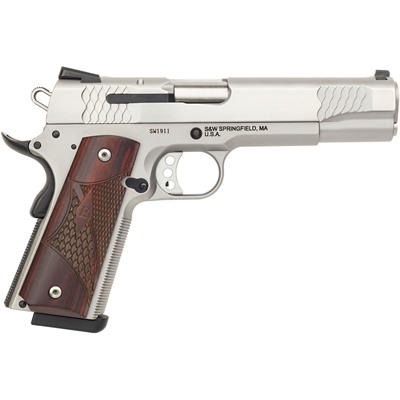 SW1911 E-SERIES 45 ACP 5â BBL (2)8RD MAGS SS/WOOD