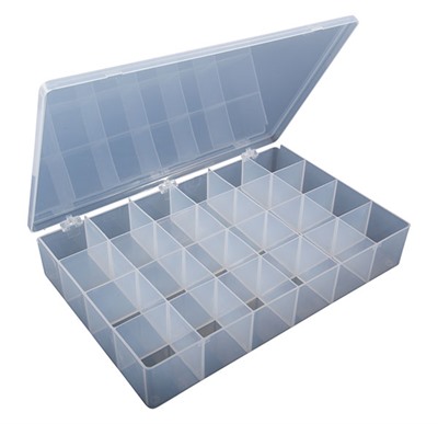 STORAGE BIN, 24 COMPARTMENT, 12-7/8''X8-5/8''X2-1/4'', 1 PACK