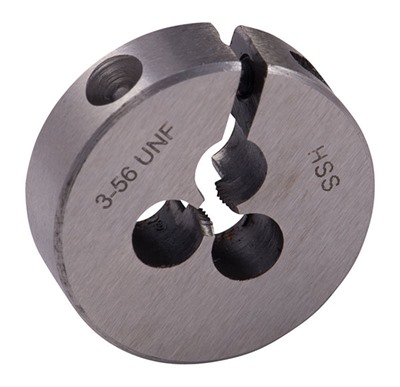 ROUND WIRE GAUGE CARBON DIE 13/16â DIAMETER 3-56 THREAD