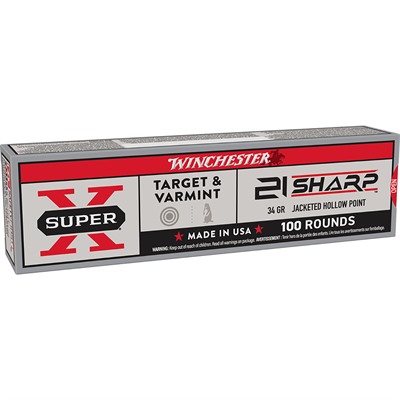 SUPER-X 21 SHARP 34GR JACKETED HOLLOW POINT 100/BOX