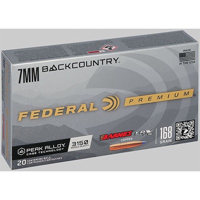 BARNES LRX COPPER 7MM BACKCOUNTRY 168GR POLYMER BT 20/BOX