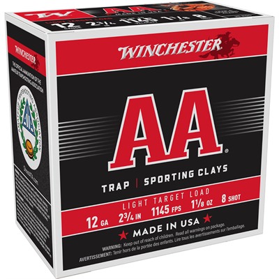 AA 12 GAUGE 2-3/4'' 1-1/8OZ #8 SHOT 25/BOX