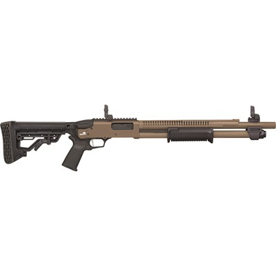 590R 12 GAUGE 18.5'' BBL 7 ROUND BLACK W/MBUS SIGHTS FDE
