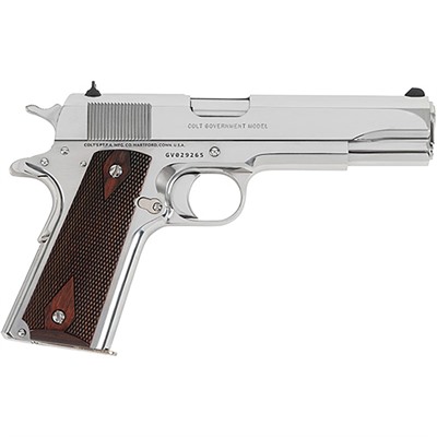 1911 GOV'T CLASSIC 38 SUPER 5âBBL (1)9RD BRIGHT STAINLESS