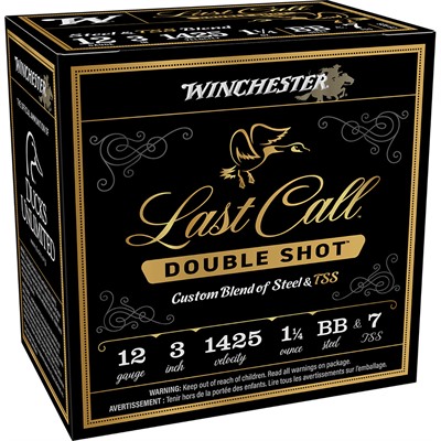 LAST CALL DOUBLE SHOT 12GA 3'' 1-1/4OZ #BB & #7 SHOT 25/BOX