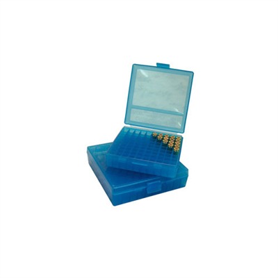 FLIP TOP PISTOL AMMO BOX 10MM-45ACP 100 ROUND BLUE