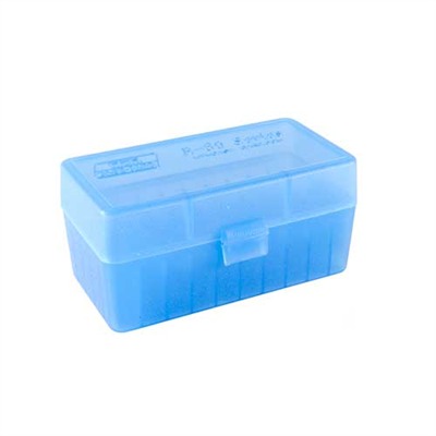 FLIP TOP RIFLE AMMO BOX 22-250 -7MM 50 ROUND BLUE