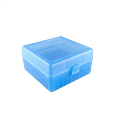 FLIP TOP RIFLE AMMO BOX 22 BR-308 WINCHESTER 100 ROUND BLUE