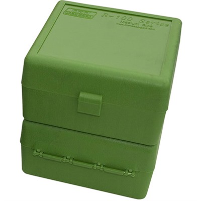 FLIP TOP RIFLE AMMO BOX 223-RUGER 6X47 100 ROUND GREEN