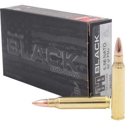 BLACK 5.56X45 NATO 62GR FMJ FULL METAL JACKET 20/BOX
